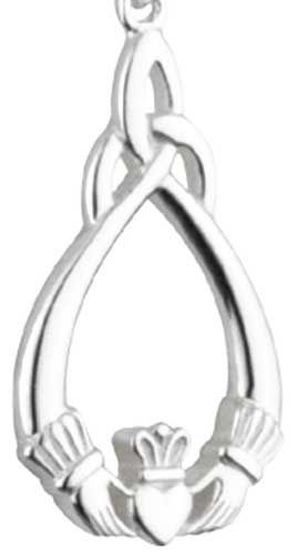 Claddagh wtih Trinity necklace-Sterling Silver