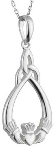 Claddagh wtih Trinity necklace-Sterling Silver