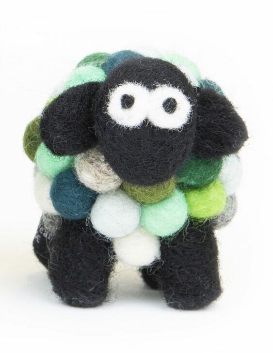 Felt Sheep Multi Green - Small