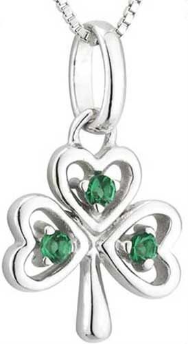 Acara-Shamrock with Stone Pendant