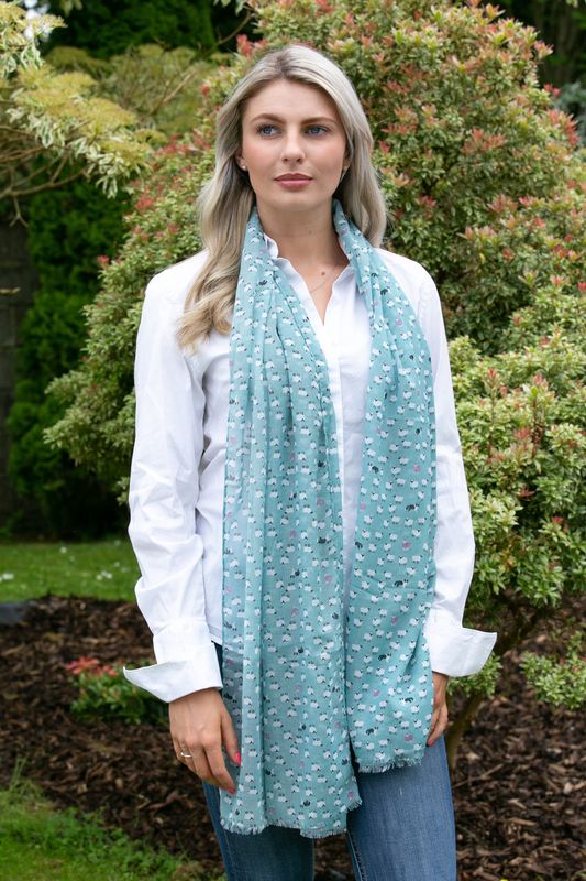 Mini Sheep &amp; Dog Scarf - Aqua