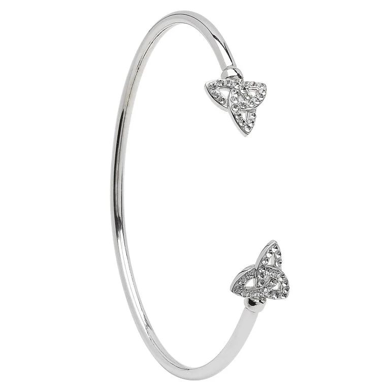 Sterling Silver Swarovski Trinity Cuff Bangle