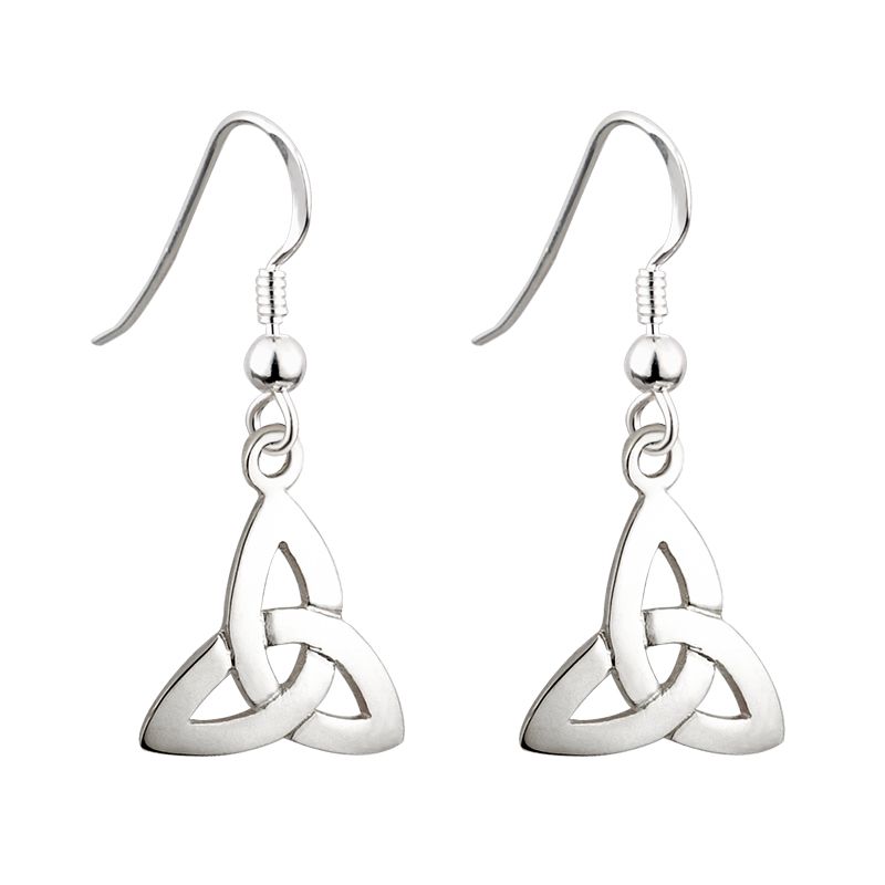 Sterling Silver Trinity Knot drop fish hook earrings