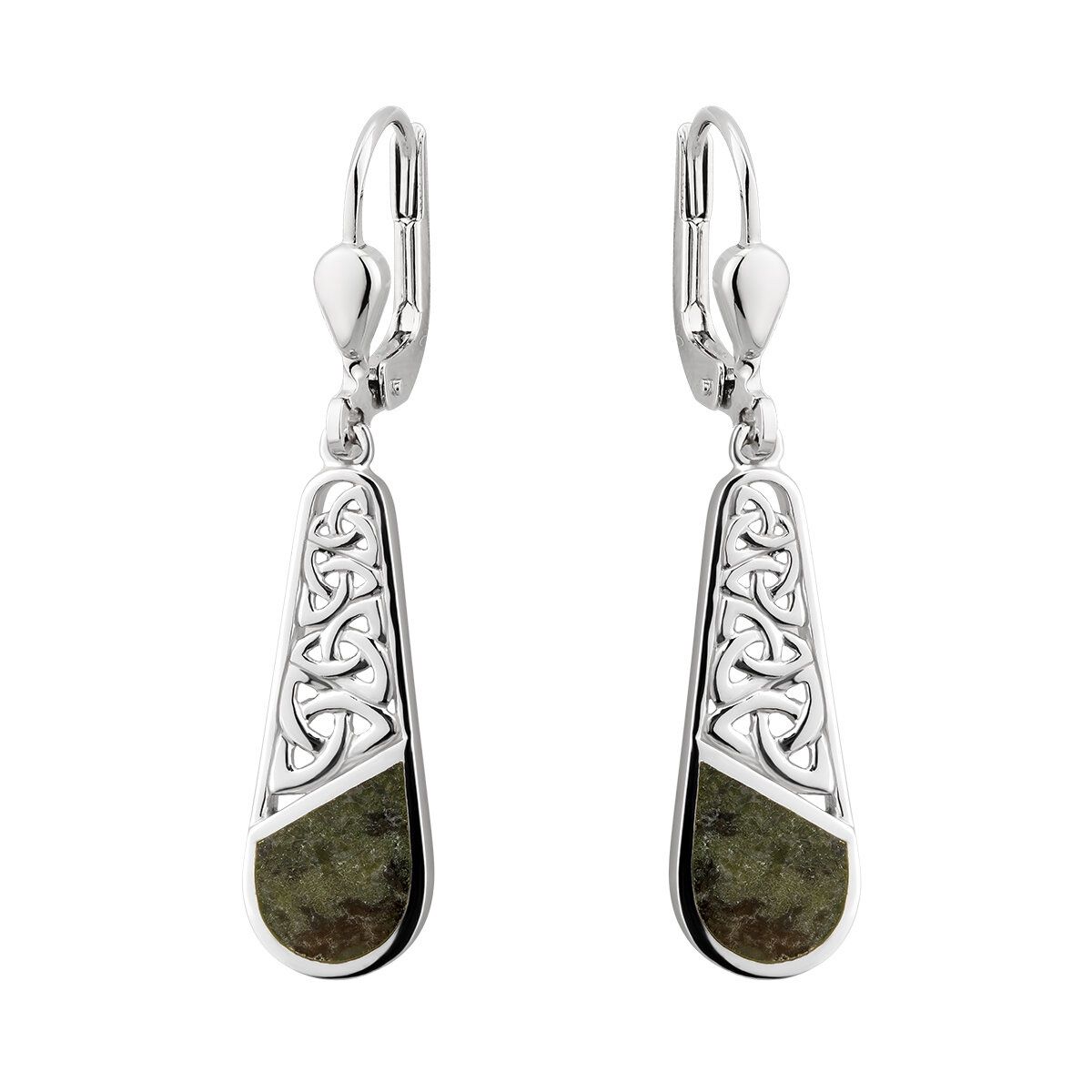Marble Trinity Knot drop earrings