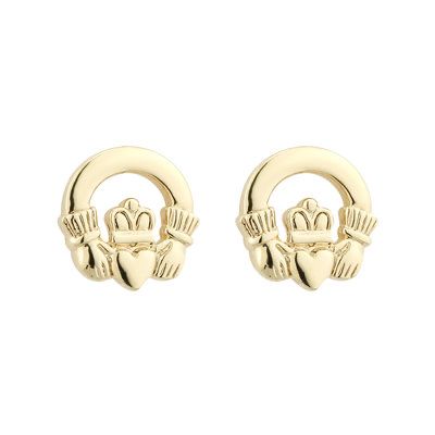 Gold Plated Claddagh Stud earrings
