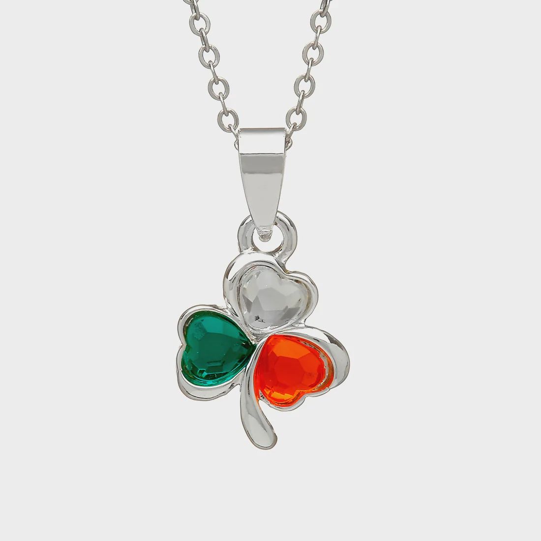 Silver Plated Tricolour Shamrock Pendant