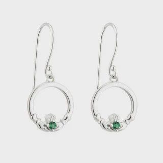 Acara-Sterling Silver Claddagh Drop Earrings