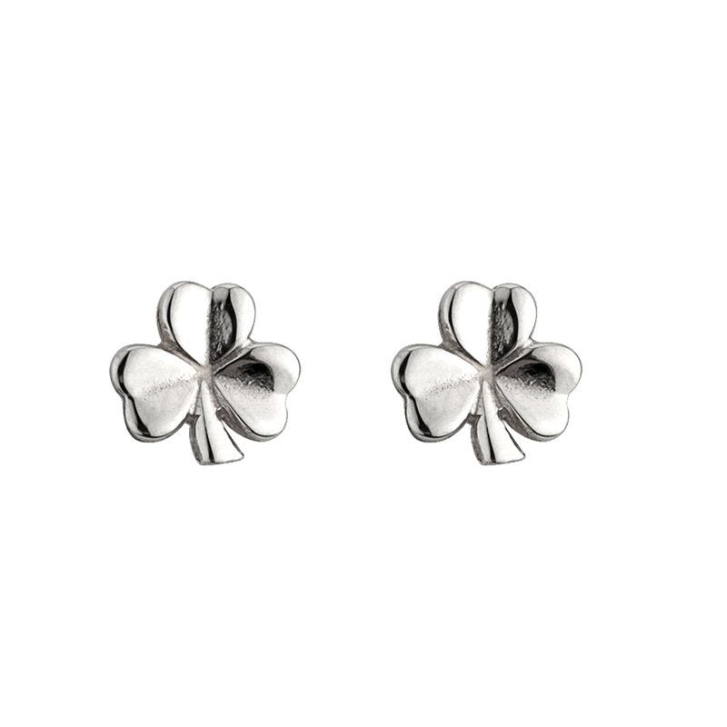 Sterling Silver Small Shamrock Stud earrings
