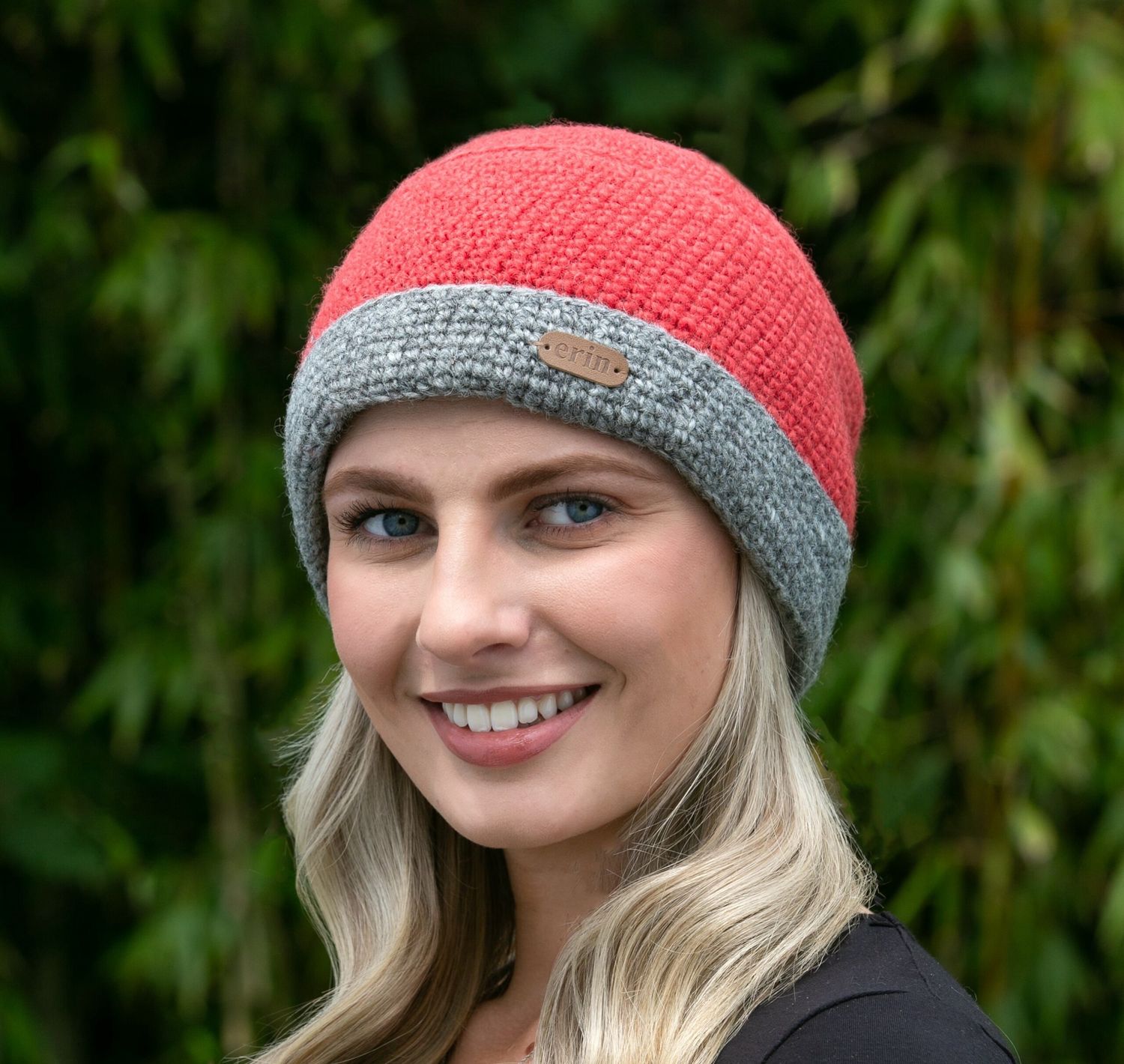 Crochet Turn Up Hat - Raspberry