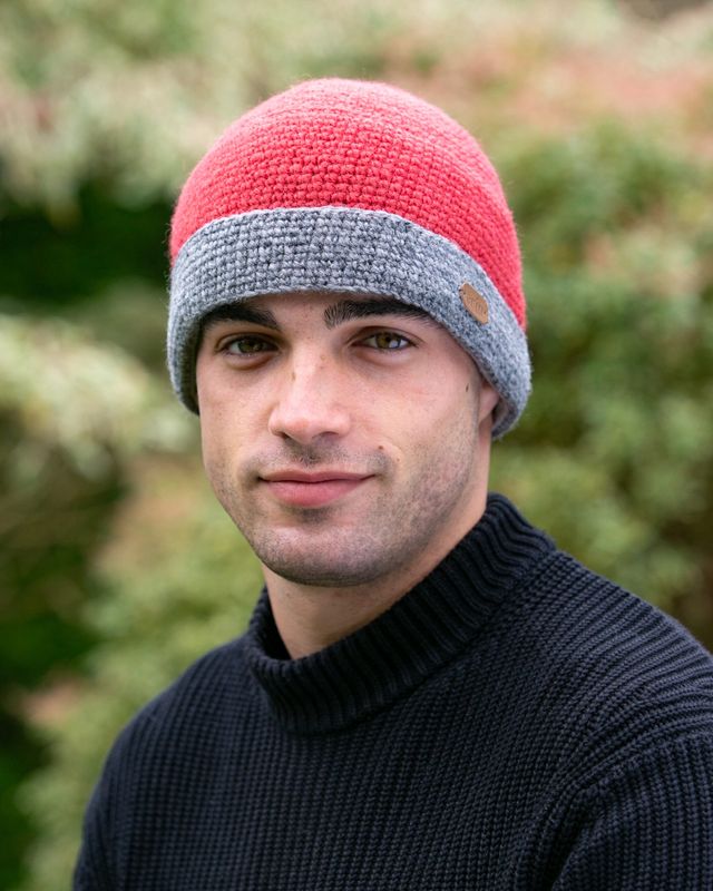 Crochet Turn Up Hat - Raspberry