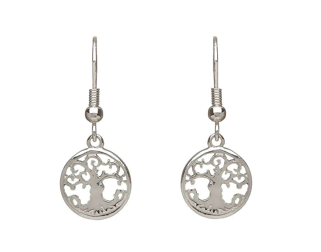 Silver Plated Tree Of Life Earring