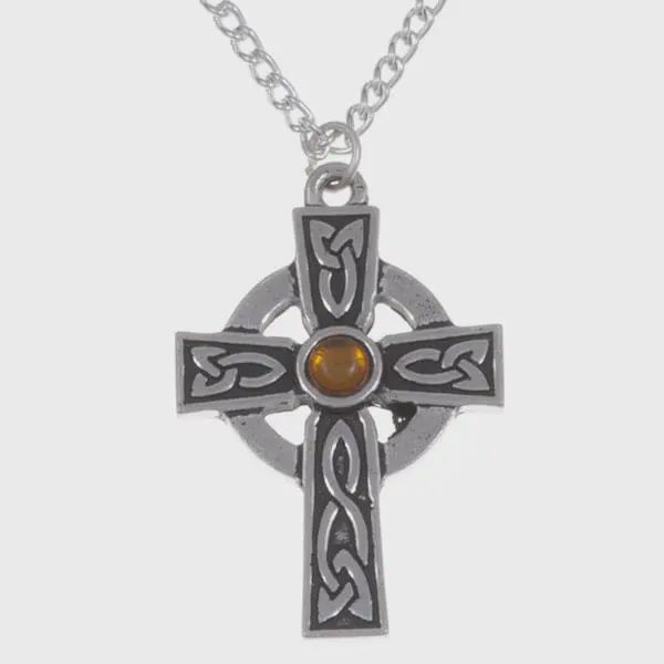 St. Petroc Gemstone Cross - Amber
