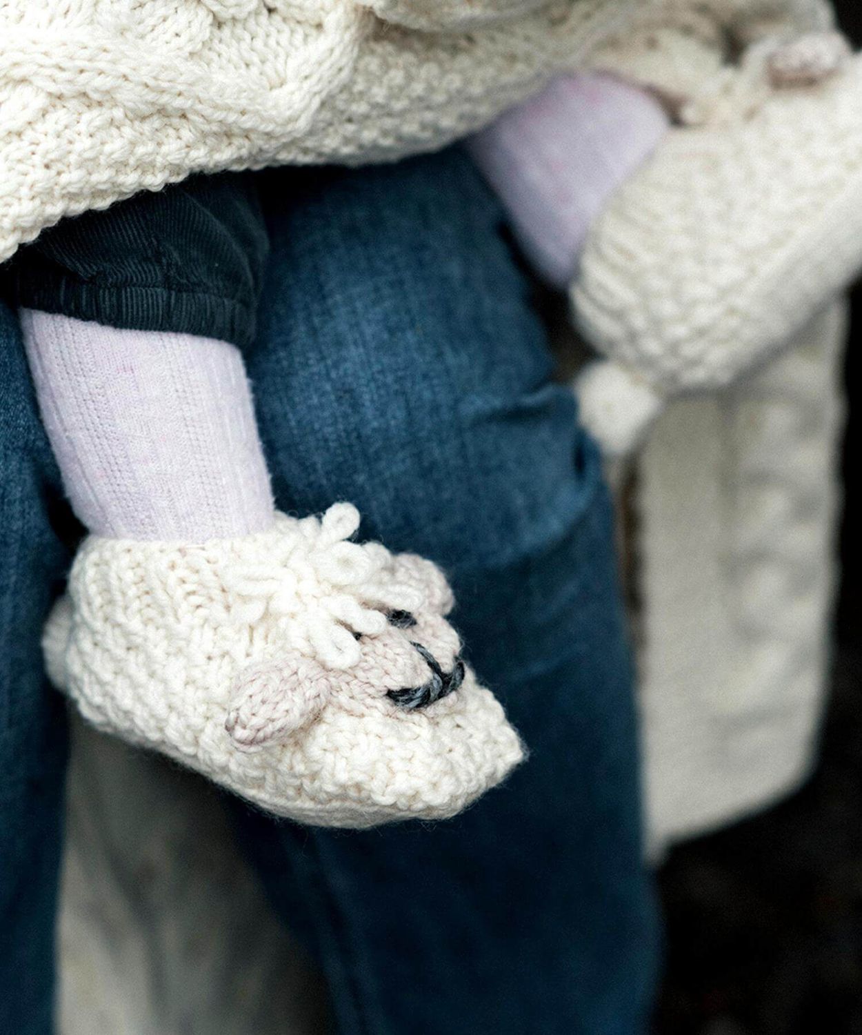 Handknit Merino Wool Baby Sheep Slippers
