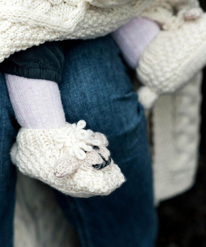 Handknit Merino Wool Baby Sheep Slippers