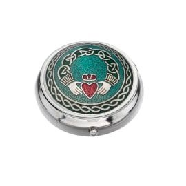 Celtic Claddagh Pillbox - Green