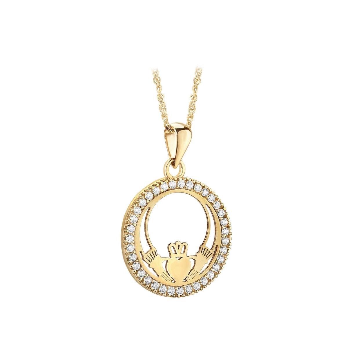 10K Gold Claddagh Necklace - Boxed