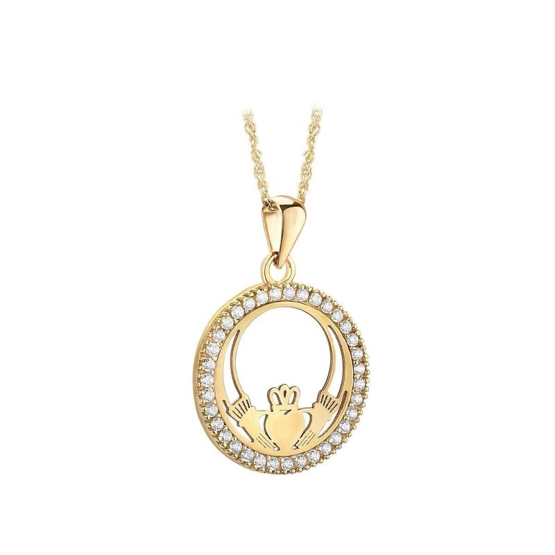 10K Gold Claddagh Necklace - Boxed