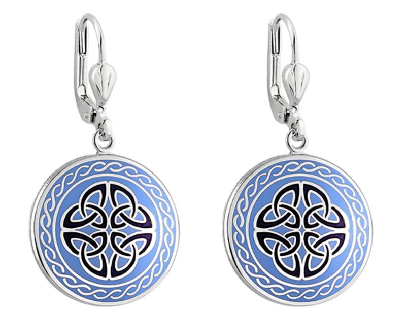 Book of Kells-Celtic Knot Trinity Drop Earrings