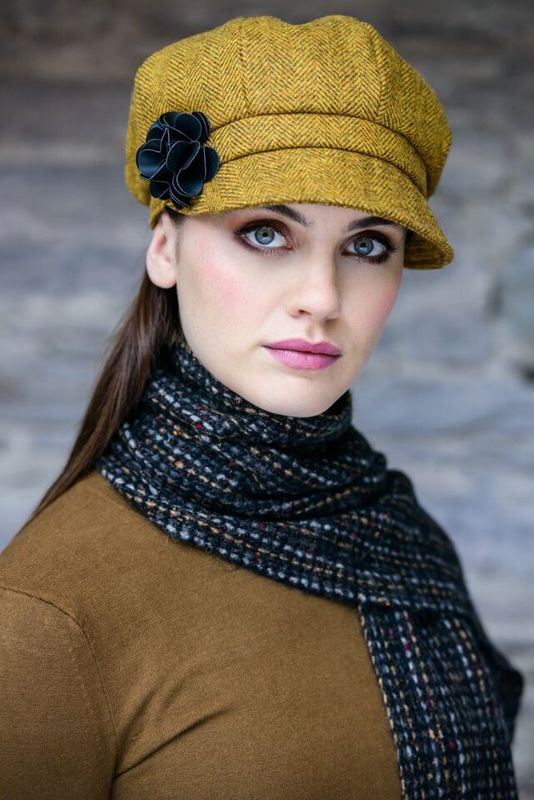 Newsboy Tweed Hat - Mustard
