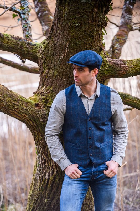 Mucros Tweed Waistcoat - Blue