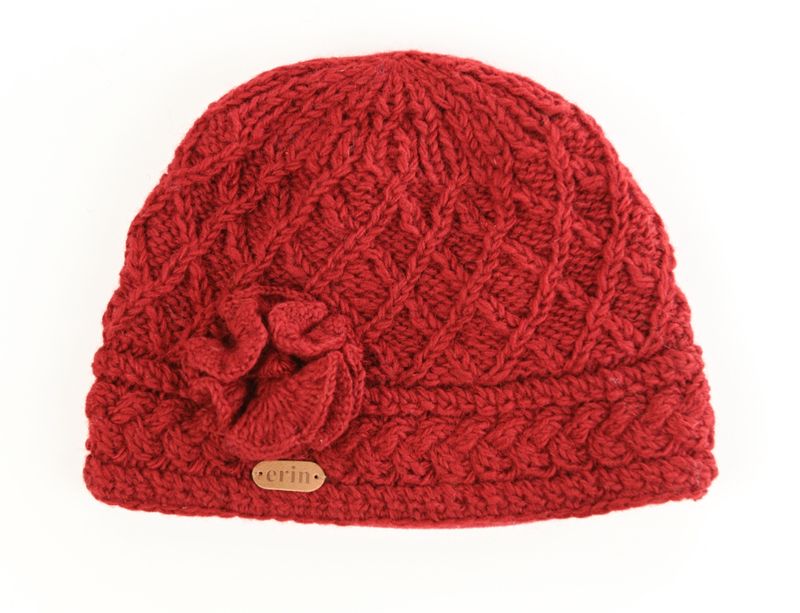 Aran Trellis Pullon/Flower-Red