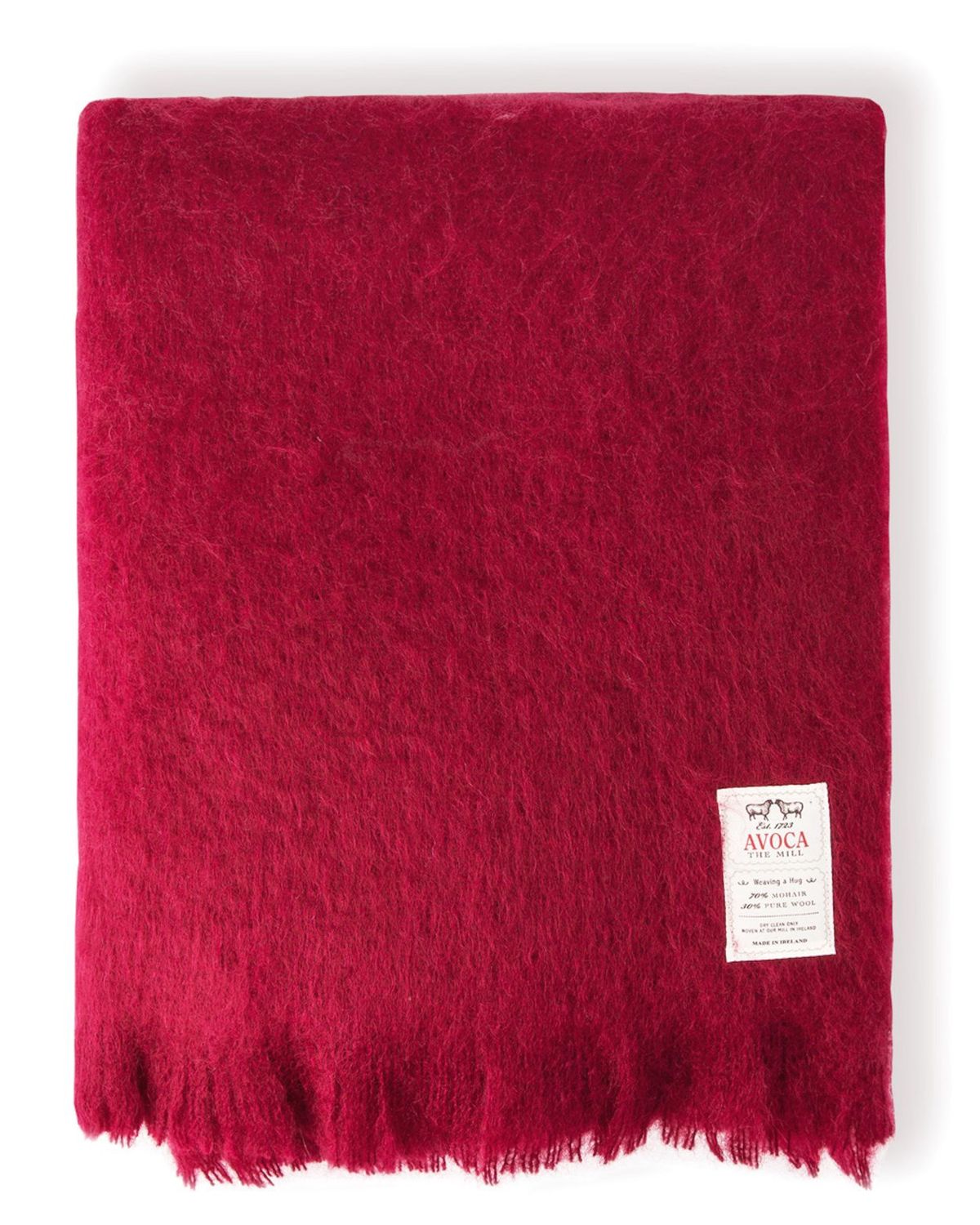 Avoca Mohair Throw- Ruby