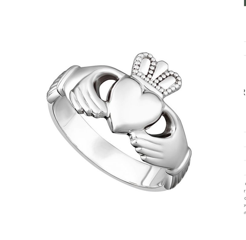Sterling Silver Ladies Heavy Claddagh
