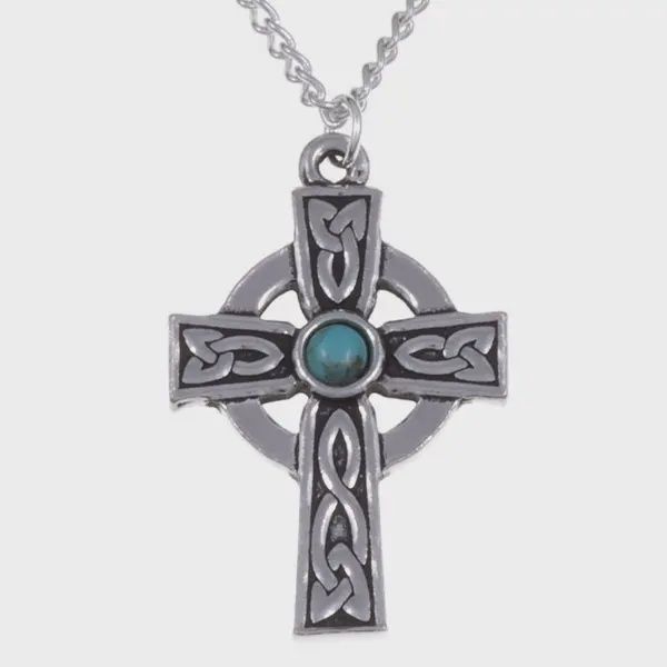 St. Petroc Gemstone Cross - Turquoise