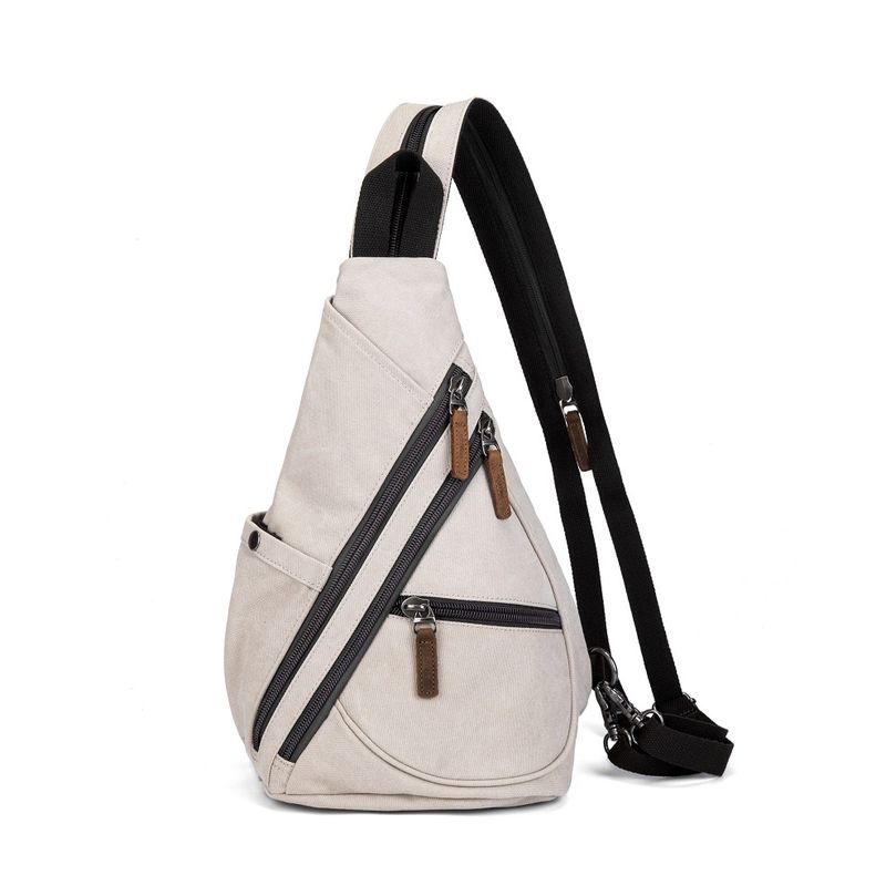 Multifunctional Canvas Sling Bag - Pearl