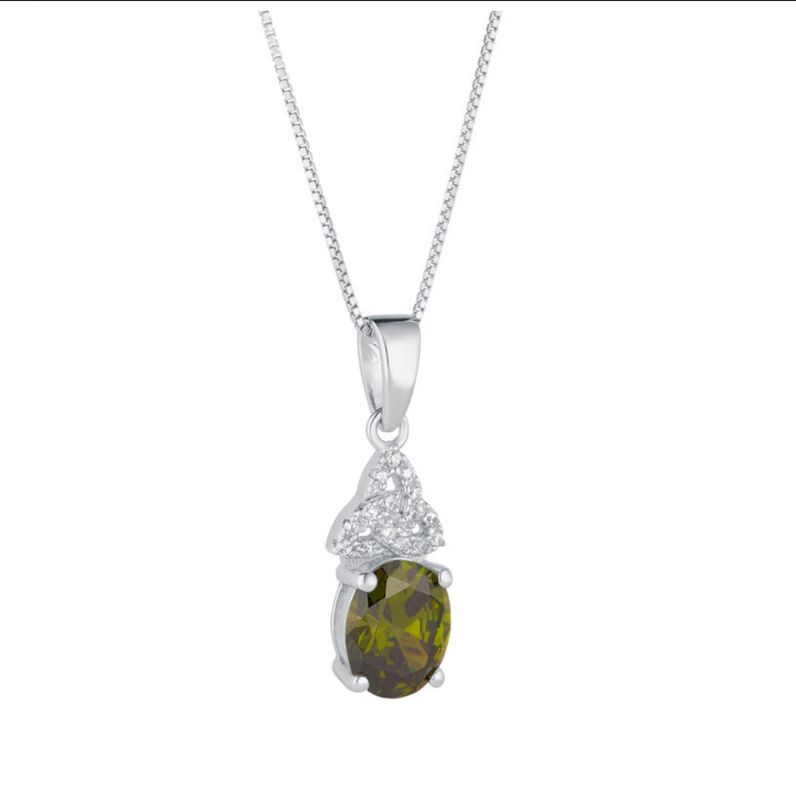 Trinity Birthstone Pendant-August
