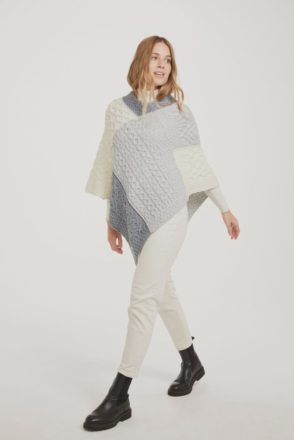 Salthhill Aran Poncho - Dawn