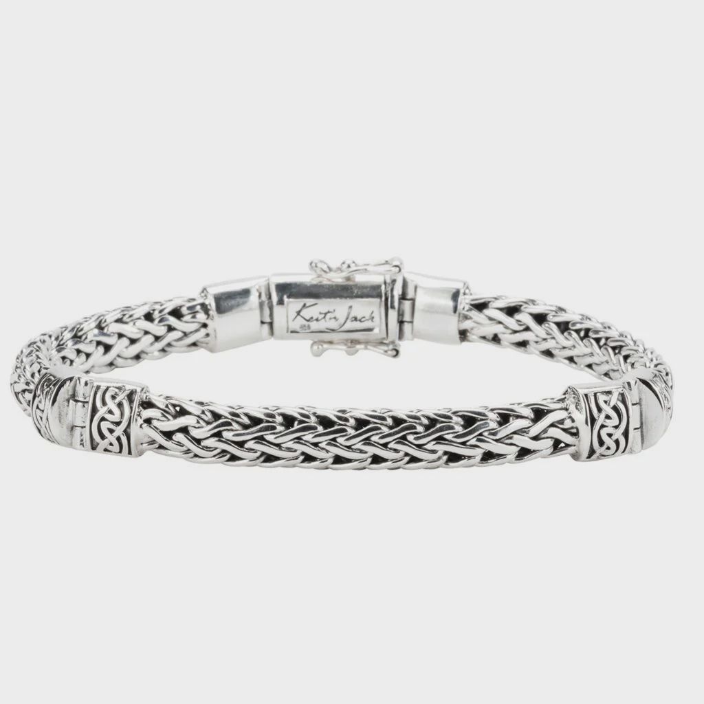 Silver Dragon Weave Hinged Bracelet