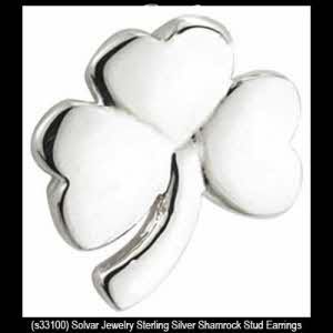 Shamrock Stud Earrings-Sterling Silver