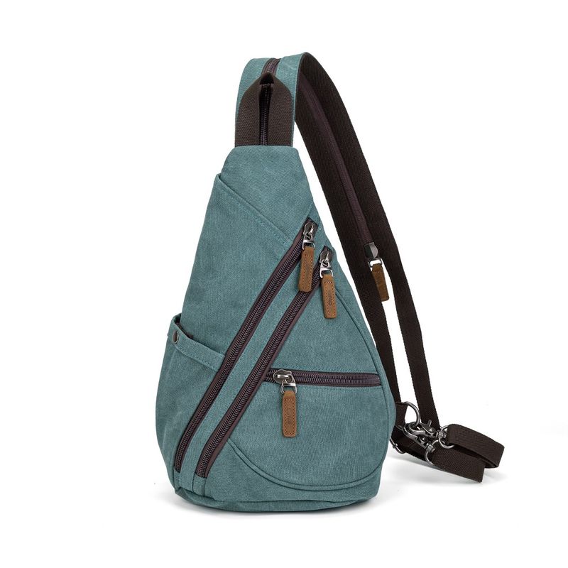 Multifunctional Canvas Sling Bag - Teal