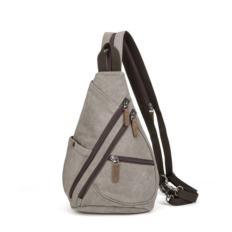 Multifunctional Canvas Sling Bag - Brown