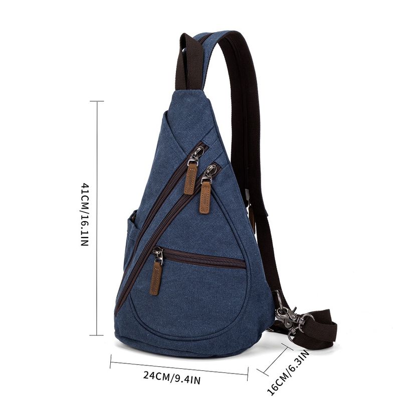 Multifunctional Canvas Sling Bag - Brown