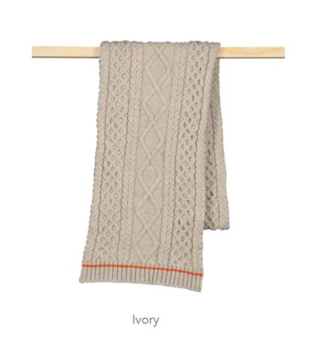 Aran Diamond Scarf - Ivory