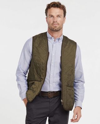 Mens Barbour Polarquilt Zip in Liner - Olive