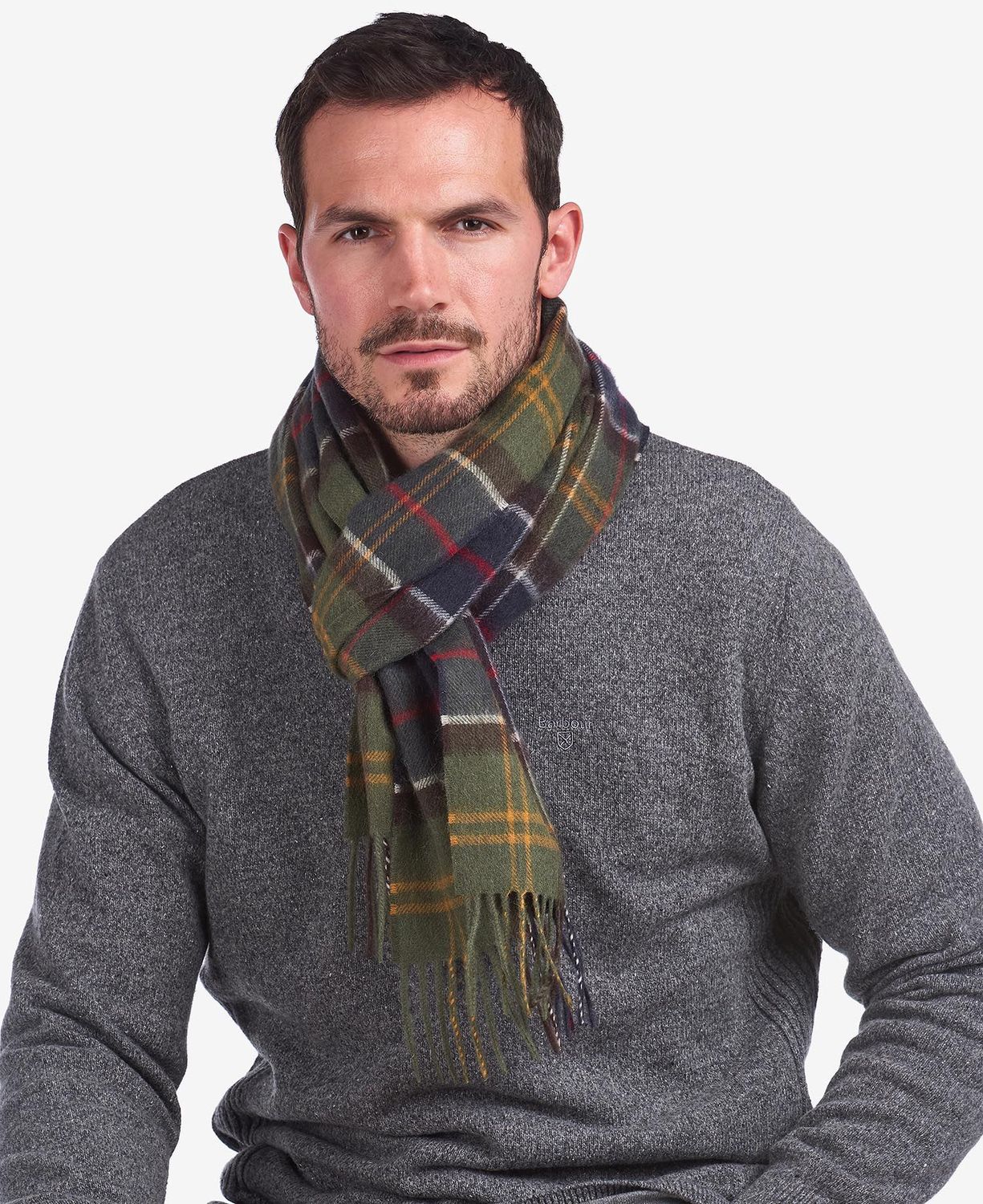 Barbour Wool &amp; Cashmere Scarf - Classic Tartan