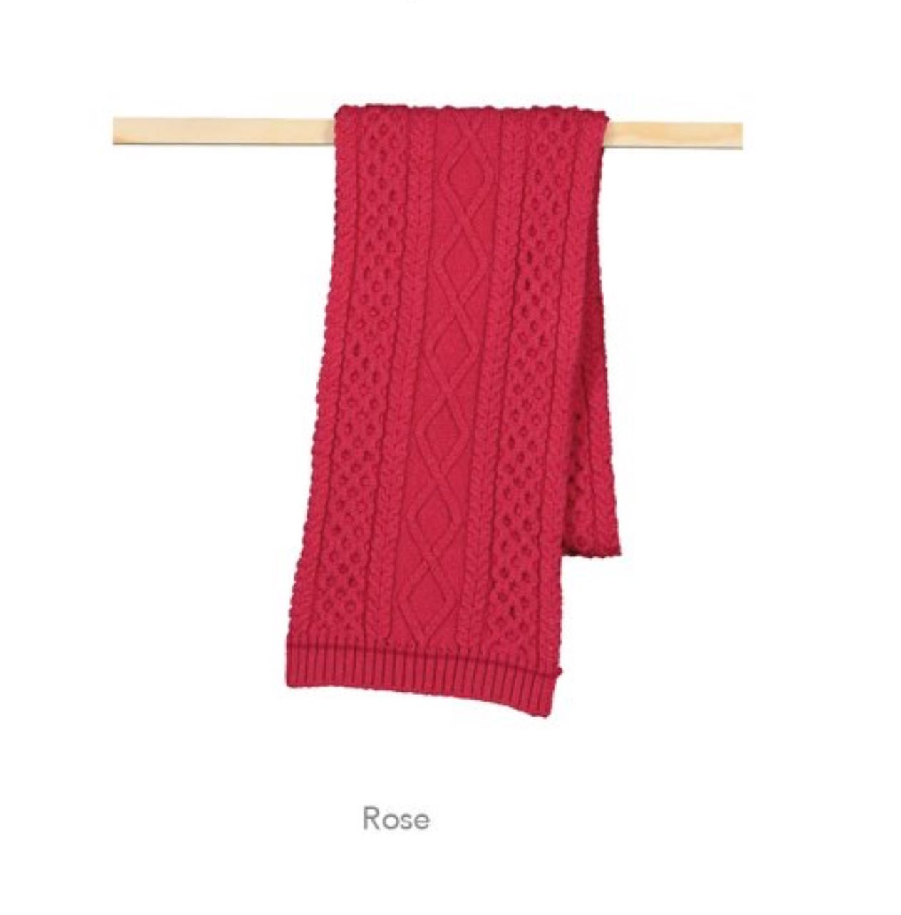 Aran Diamond Scarf - Rose