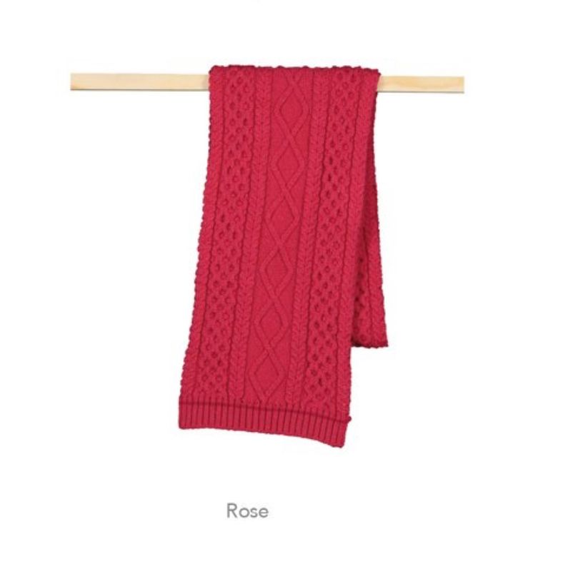 Aran Diamond Scarf - Rose