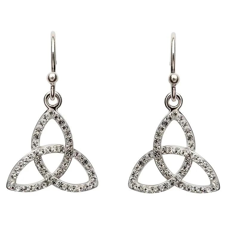 Swarovski &amp; Sterling Silver Trinity Drop earrings