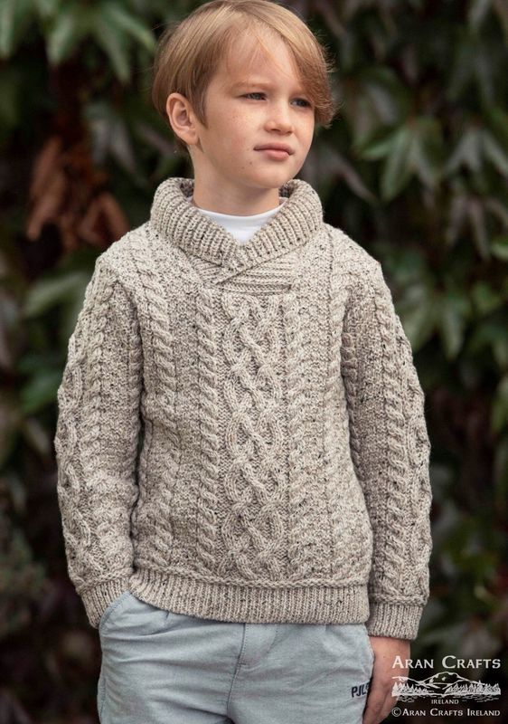 Child’s Shawl Collar Sweater-Oatmeal