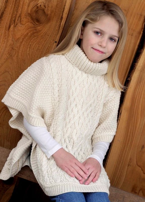 Kids Super Soft Poncho - Natural