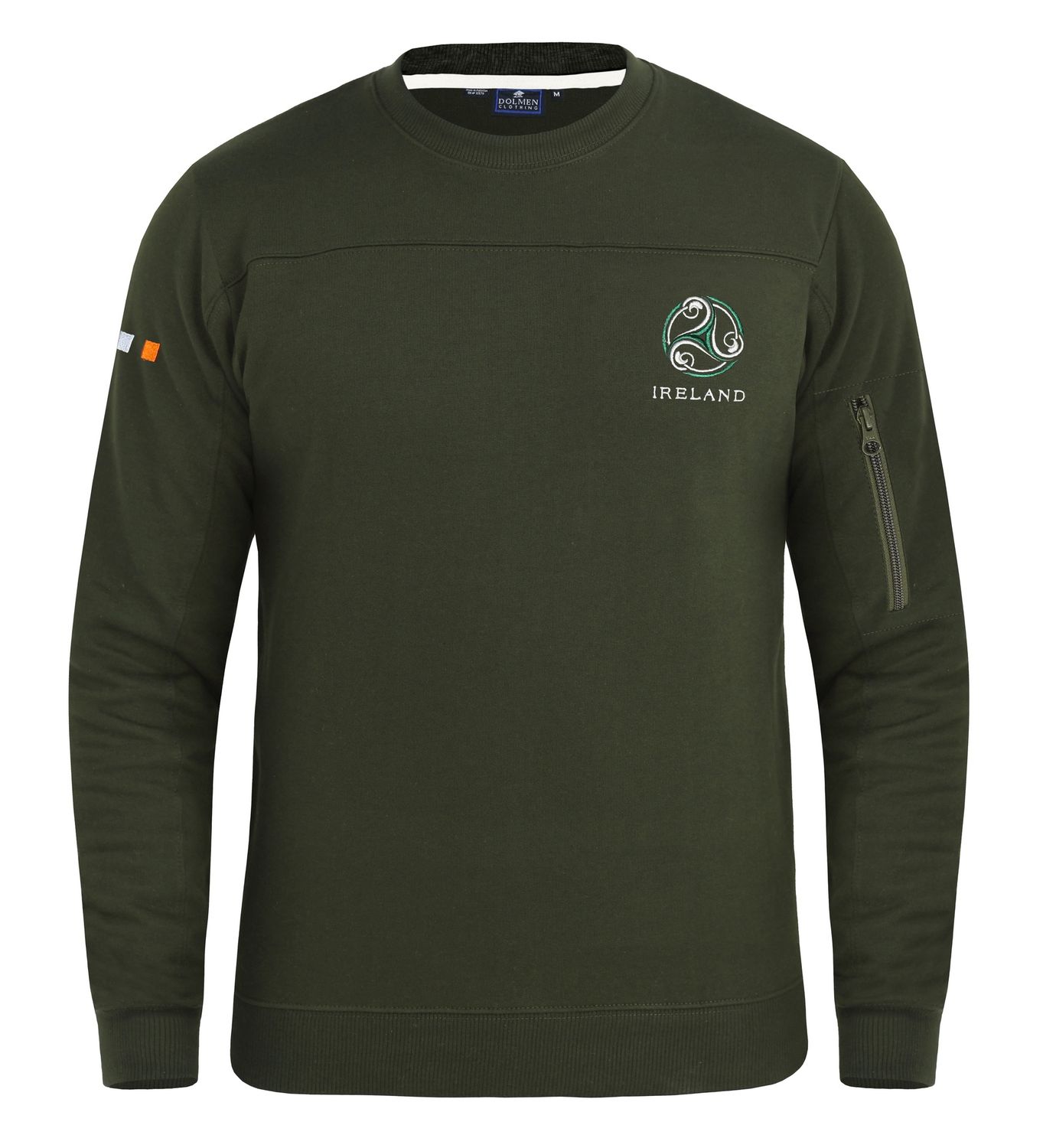 Crew Neck Triskele Side Zip Pocket