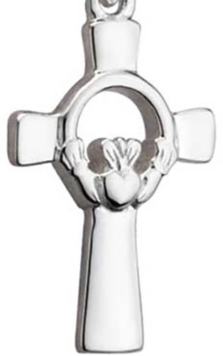 Claddagh Cross Pendant-Sterling Silver