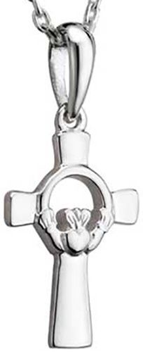 Claddagh Cross Pendant-Sterling Silver