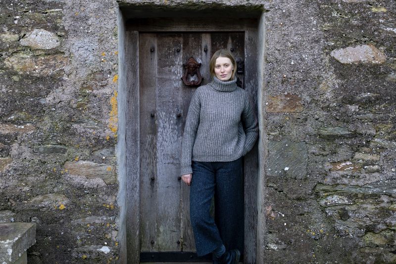 Boxy Polo Neck-Stone