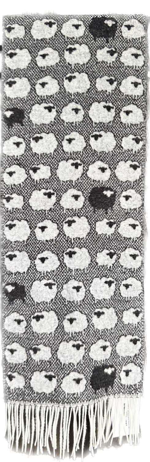 Mini Sheep Scarf-Charcoal