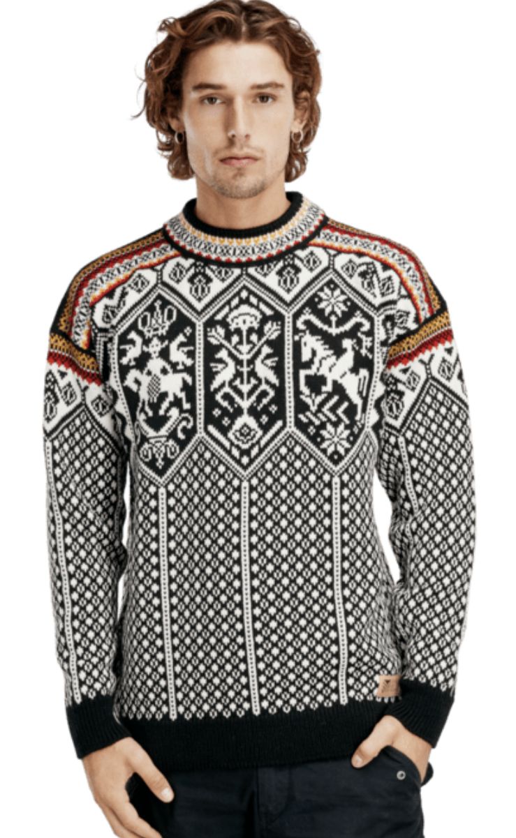 1994 Masculine Sweater-Black/Mustard/Offwhite